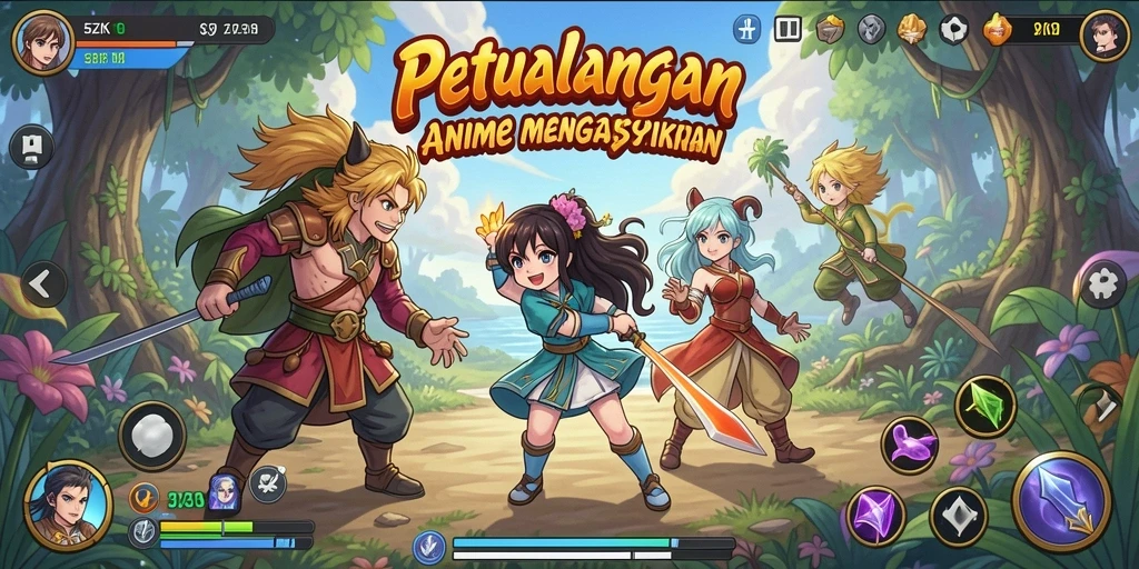 Screenshot dari gameplay <strong>5ZK</strong> dengan karakter Anime yang penuh aksi.