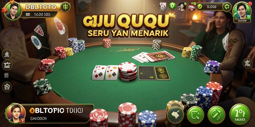 Screenshot utama DBLTOTO menampilkan aksi seru permainan QiuQiu.