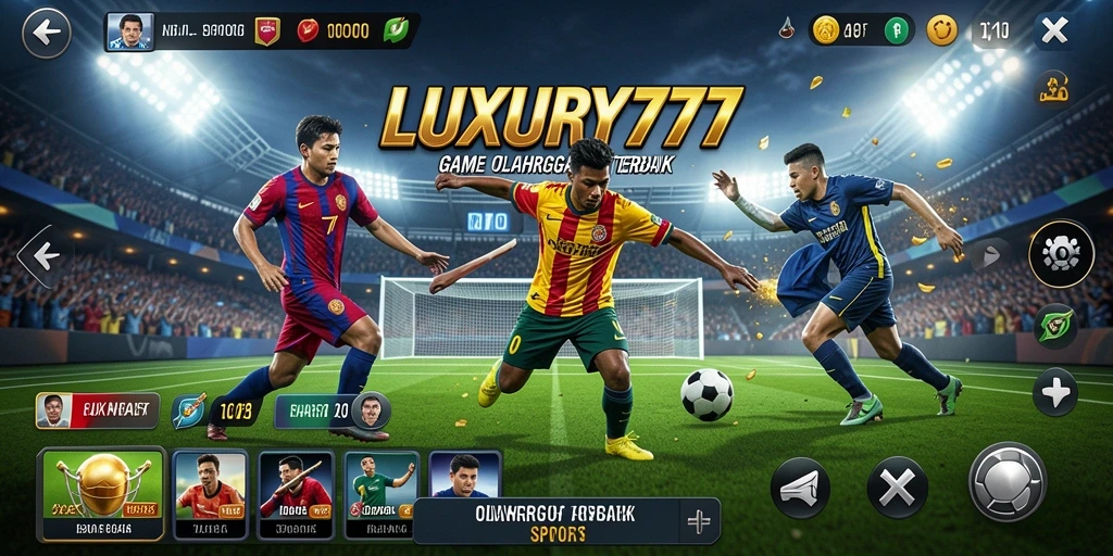 Tampilan utama gameplay LUXURY777 yang menampilkan aksi olahraga seru.