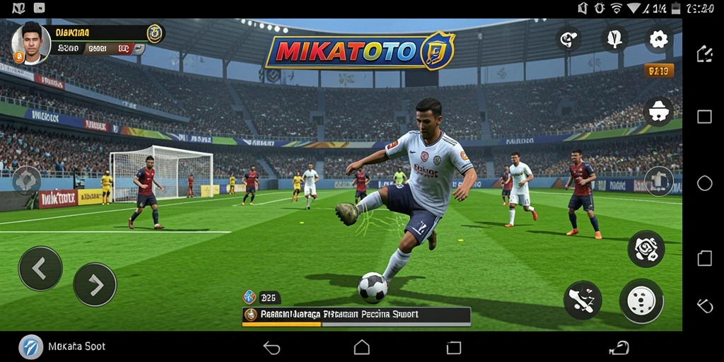 Screenshot gameplay MIKATOTO menunjukkan aksi olahraga yang seru dan kompetitif.