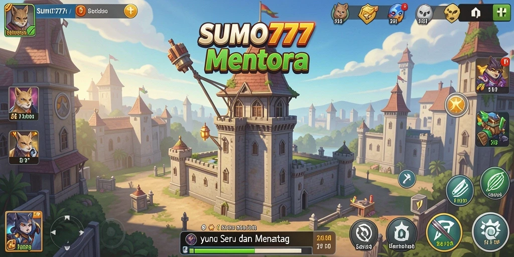 Tangkapan layar dari gameplay <strong>SUMO777</strong> menunjukkan aksi Tower Defense yang mendebarkan.