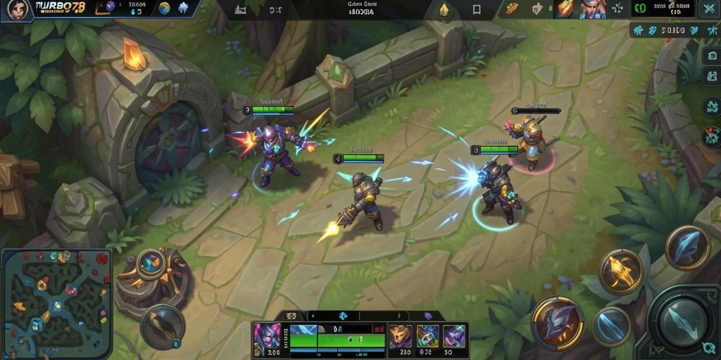 Tampilan gameplay seru di TURBO78 dengan aksi MOBA yang mendebarkan.